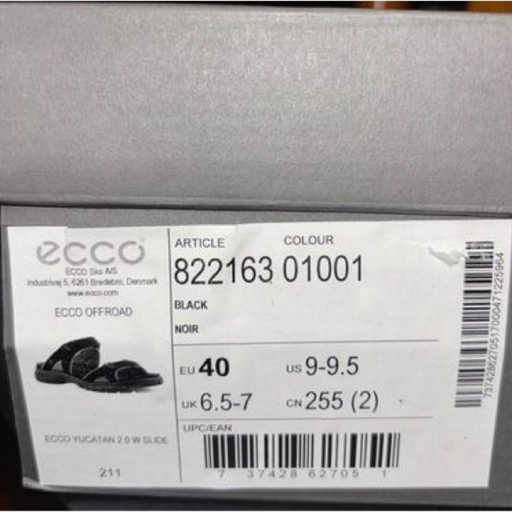ECCO Yucatan 2.0 Offroad Slide Black Nubuck Leather Women's 9.0-9.5 Sandal Shoes